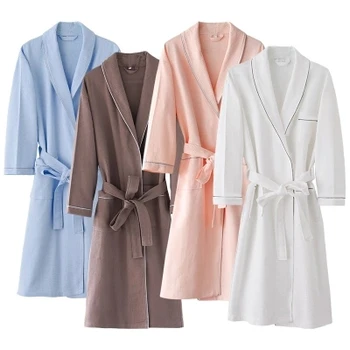 

2019 Men waffle cotton bathrobes m bathroom spa robe male plus size pajamas Traditional Yukata Sleepwear 62602