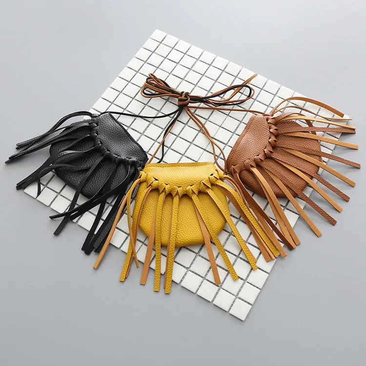 

Cute Baby Mini Coin Wallet Bag Leather Little Girls Tassel Money Change Purse Pouch Boy Toddler Accessories Shoulder Bag