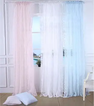 

decoration European-style Pink Blue Green jacquard Gauze window tulle yarn voile blind sheer panels curtains for living room