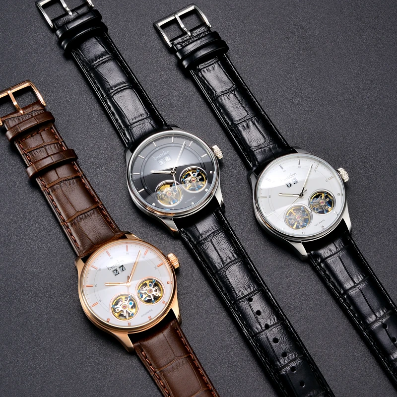Роскошные часы с двойным турбийоном оригинальные мужские автоматические модные