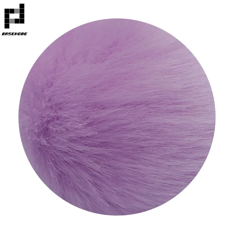 Light Purple BASEHOME брелок помпоны брелки из искусственного меха кролика пушистые Брелки помпоны брелок(золотой цвет цепи - Цвет: Light Purple