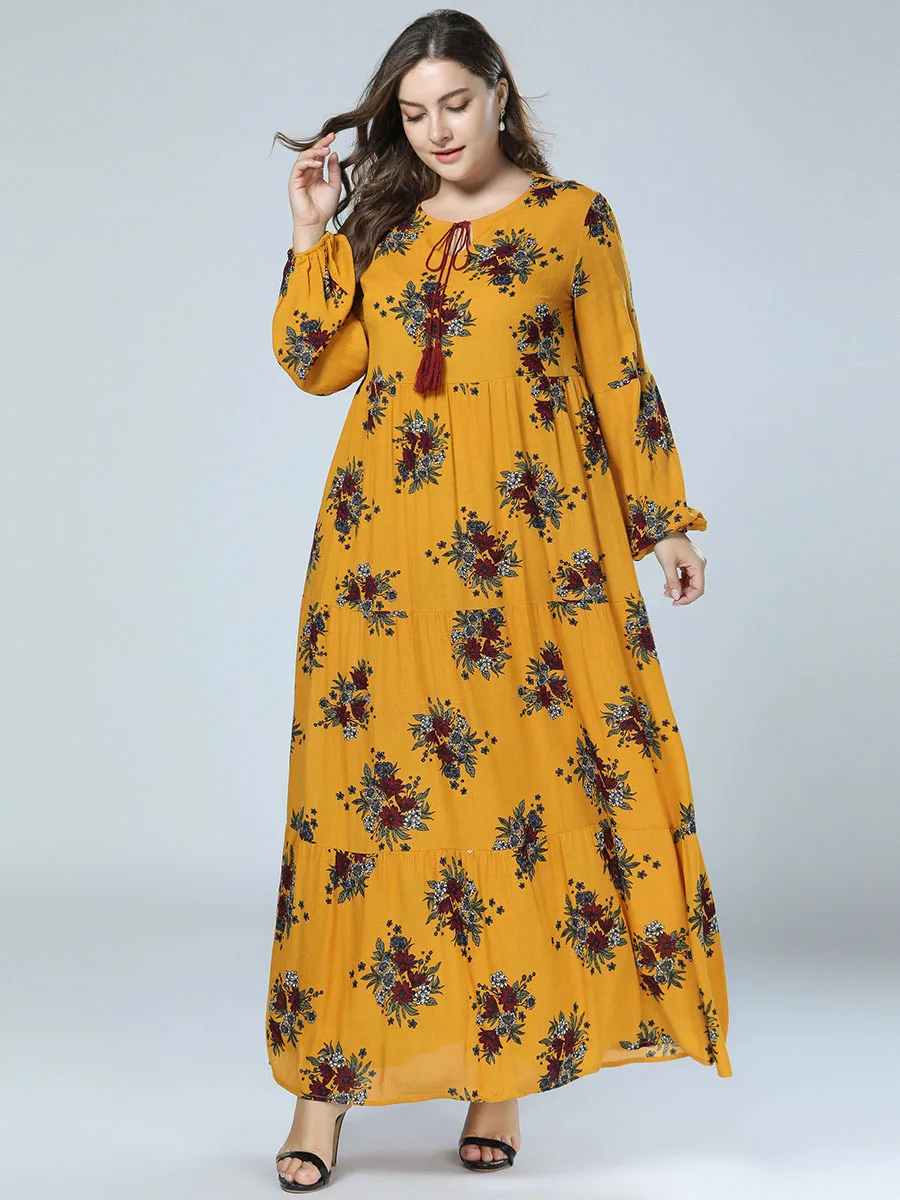 

Arabic Islamic Middle Eastern Muslim Abaya Dubai Kaftan Moroccan Kaftan Morocco Dress Morocco Ramadan Big Size Loose Robe Dubai