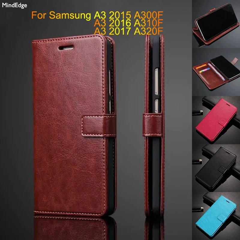 

Flip Wallet Case for Samsung A3 2017 A320F Case Cover for Samsung A3 2016 SM-A310F A3 2015 A300F Case Luxury Card Holder Fundas