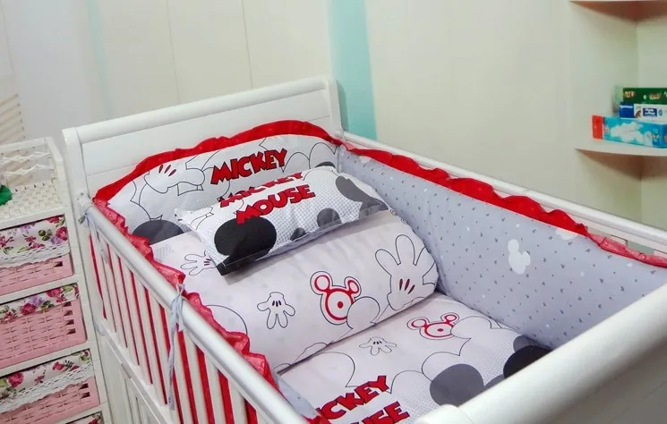 

Discount! 9pcs full set Baby bedding set 100% cotton crib bedding set Cot Quilt Bed Around Bed Sheet,4bumper/sheet/pillow/duvet