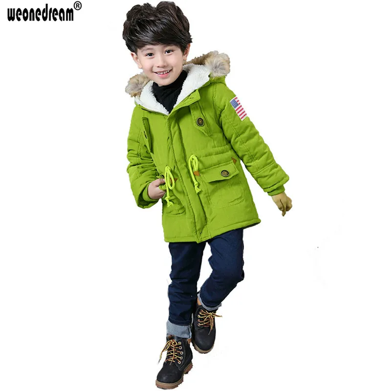 WEONEDREAM зимние детские куртки пальто для мальчиков и девочек детская верхняя одежда с капюшоном с воротником из искусственного меха костюм для снега с хлопковой подкладкой для маленьких мальчиков и девочек