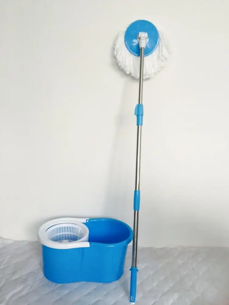 

Spin Mop With Bucket Dual Mop Heads Blue Extending Mop Handle For Easy Storage New Brand And High Quality 2019 New