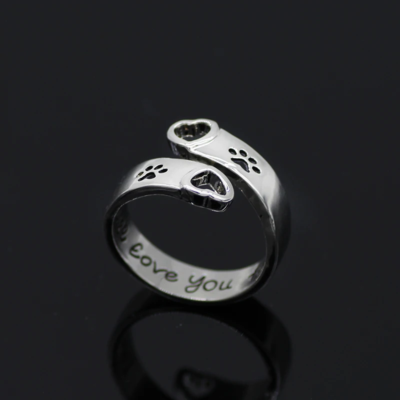 Женское кольцо в стиле хип хоп с надписью I Will Love You Forever|footprint ring|ring with letterforever love |