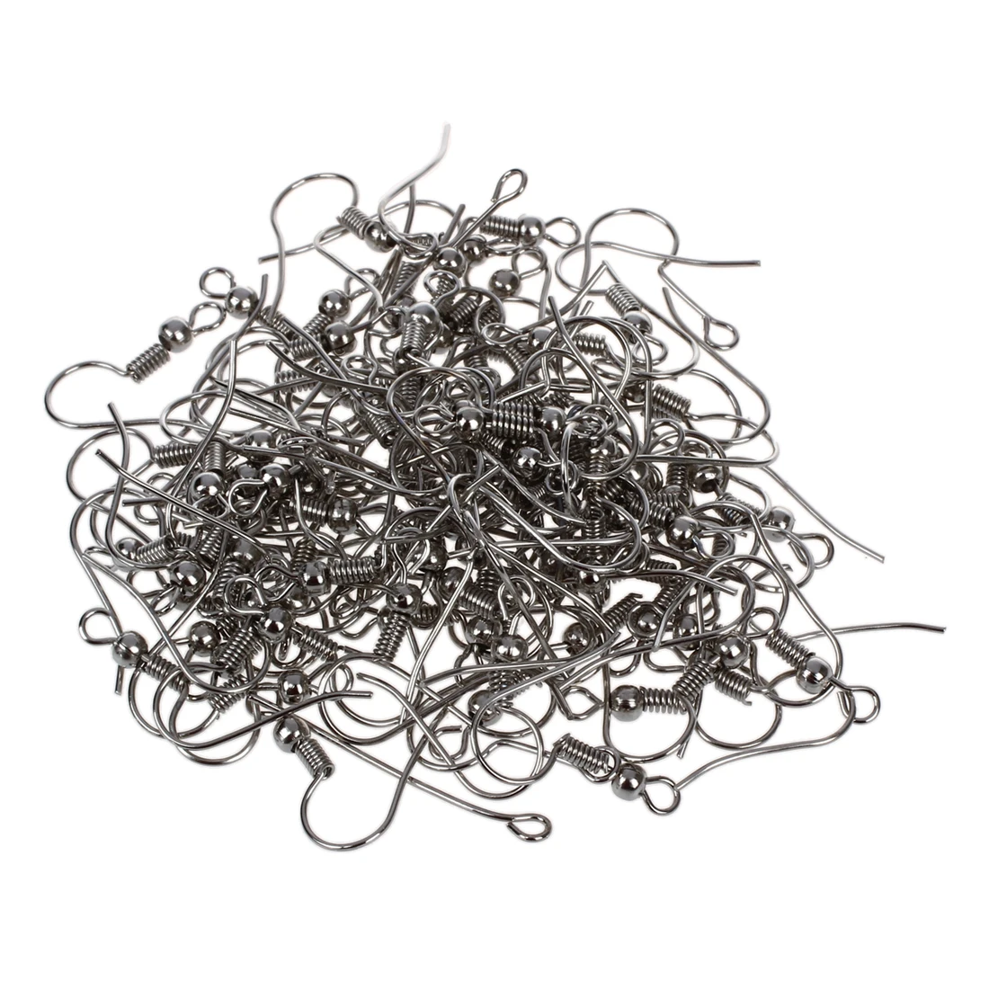 

Silver Plated Earring Hooks With Ball & Coil (X100)