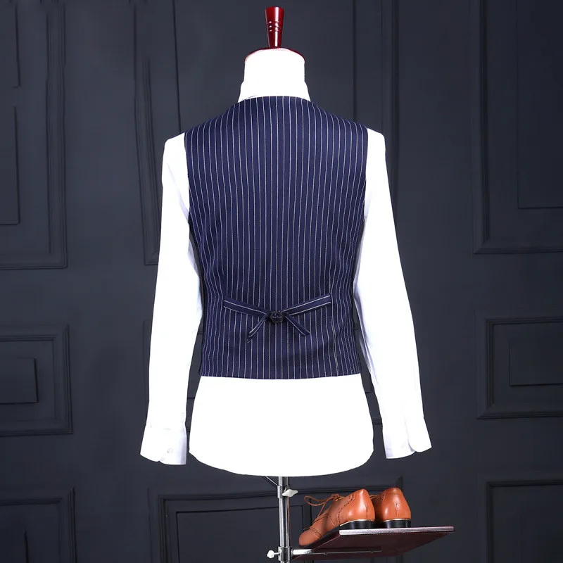 RUELK Blue Stripe Custom Made Suit Men New Fashion 3 Piece Wedding Cheap Tailor Made Suits Plus Size Casual Ternos Masculino
