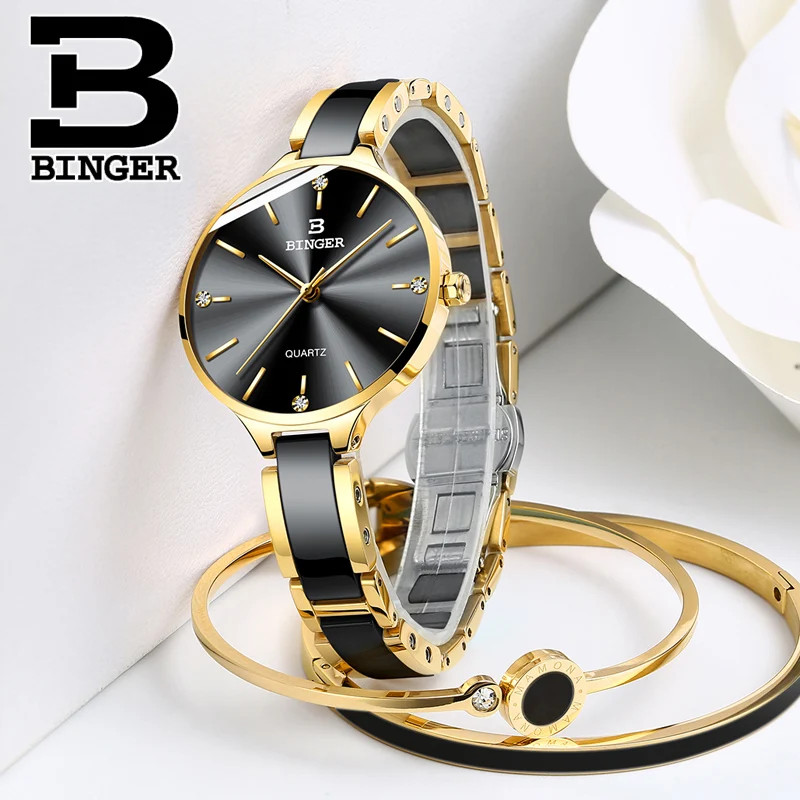 Роскошные часы с сапфировым стеклом Для женщин Водонепроницаемый черная керамика женские наручные часы от топ бренда браслет часы Relogio Feminino