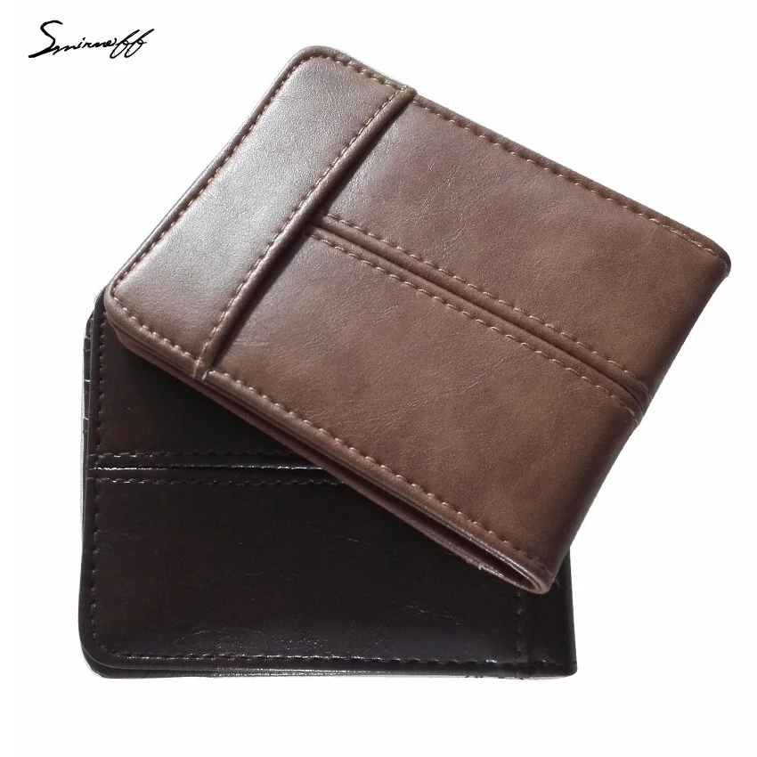 

Smirnof Custom Logo Gift Purse Thin Slim Wallet Men Credit Card Holder Mini Wallet Case Man Clip Purse Bag Male