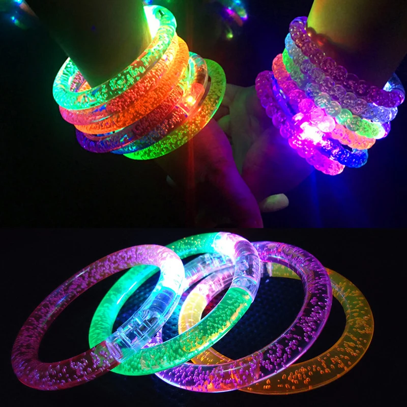 

2019 Novelty Glowing Bracelets Toys Kids Colorful led Lights Flashing Plastic Bracelet Luminous Toys for Children Party Gift