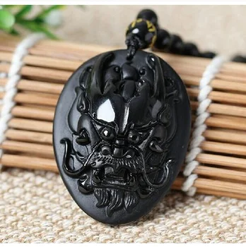

Long Shengsheng Pendant dragon son of the blessing of the Lunar New Year is the chicken black stone necklace