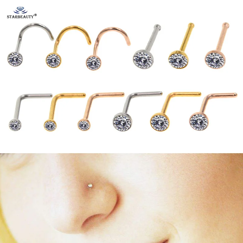 60PCS Fashion Ball Nose Stud Stainless Steel Lip Bar Ring Body Piercing 20G
