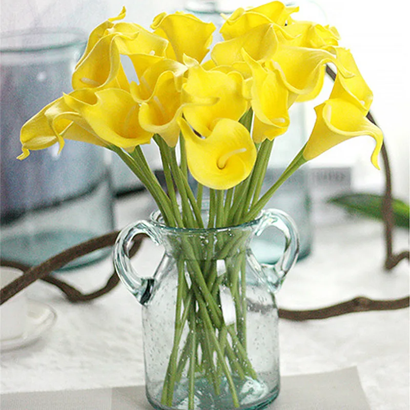 

1 pcs Calla Lily Real Touch Artificial Fake Flowers Wedding Decorative Flowers Home Party Decoration Accessories