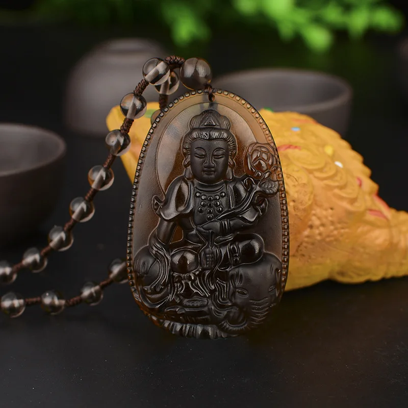 Будда Хранитель подвеска с богами ожерелье для женщин и мужчин синтетический вид льда Обсидиан Резной Будда счастливый Амулет ожерелье ювелирные изделия