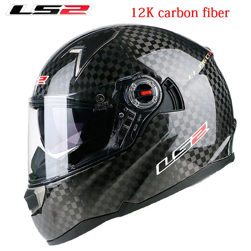 Genunie LS2 ff396 carbon fiber full face motorcycle helmet dual visor 100 original cascos moto