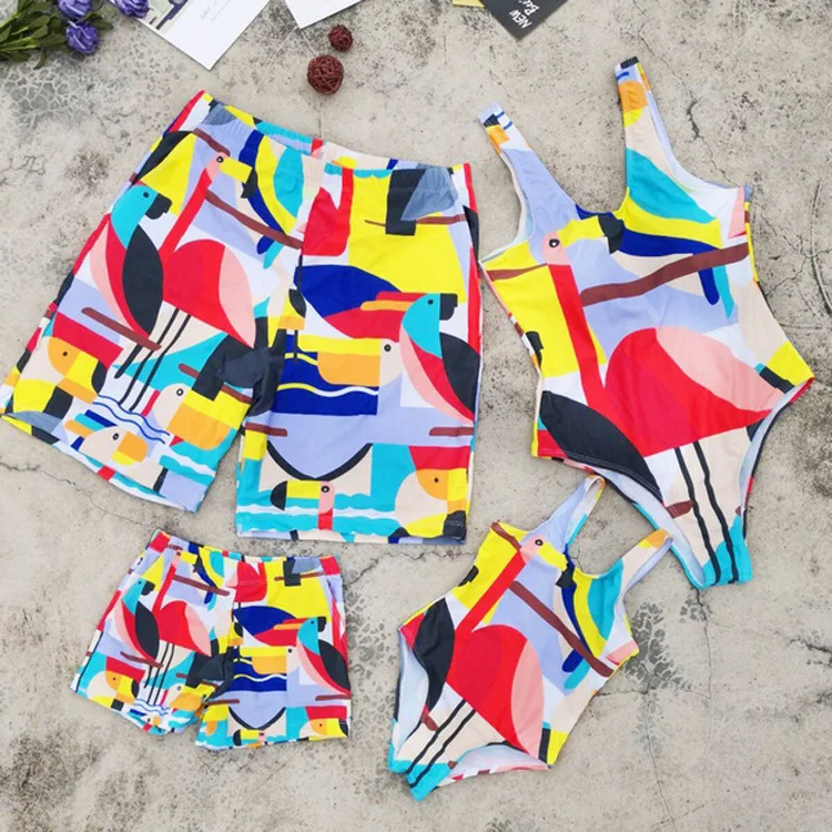 

Beachwear Swimsuits Family Matching Outfits Look Mommy and Me Clothes Mother Daughter Swimwear Dad Son Swim Shorts Bathing Suits
