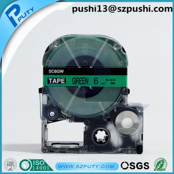 

6MM black on green label tape LK-2GBP for Epson LW300 LW400 label maker, compatibel for Kingjim teprapro printer