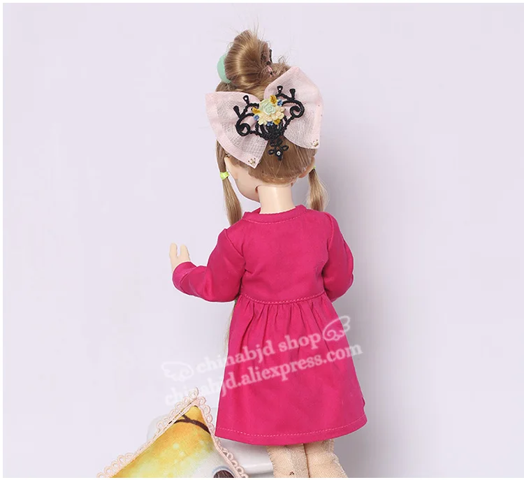 BJD/одежда 1/4 года; ; милое красное платье принцессы с длинными рукавами и воротником для девочек; YF4-163 куклы; аксессуары