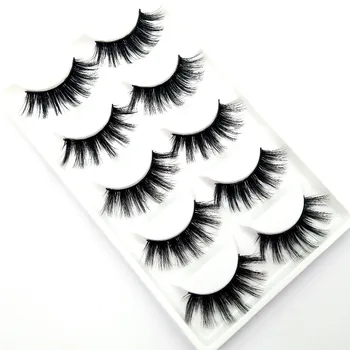 

HBZGTLAD 5 pairs Real Mink Fake eyelashes 3D Natural False Eyelashes Mink Lashes Soft Eyelash Extension Makeup Kit Cilios 026