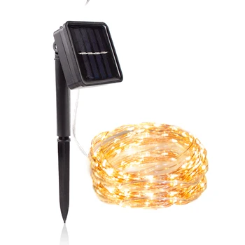 

100/200 led solar LED Light Waterproof LED Copper Wire String Holiday Outdoor led strip Christmas Party Wedding Decoration