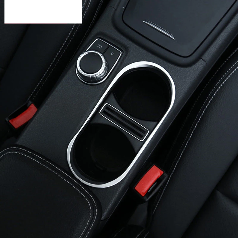 

Silver ABS Chrome Cup Holder Cover Trim For Mercedes Benz CLA 200 260 GLA A Class W176 C117 A180 2014-2017 Car Accessories