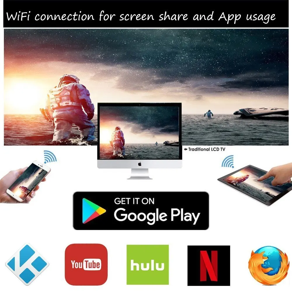 A8AB умный светодиодный проектор для домашнего кинотеатра Android WIFI Beamer Bluetooth Full HD