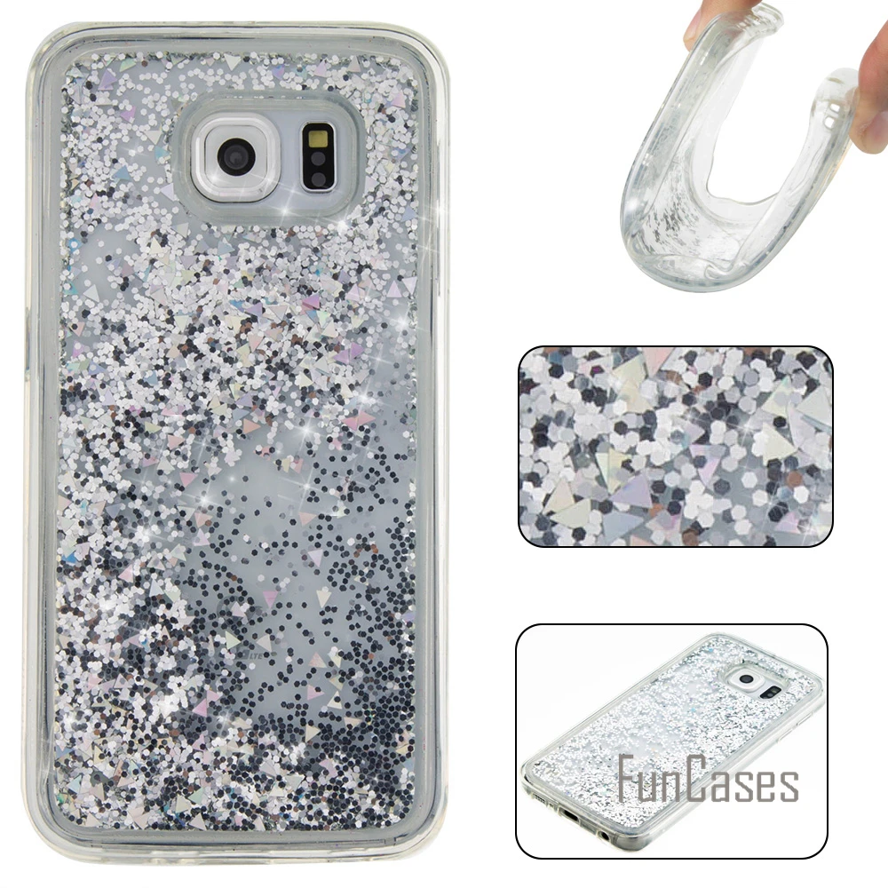 Блеск Жидкая Quicksand чехол для Fundas Samsung S6 случае 5.1 дюймов Coque Galaxy Case случае|case for|case