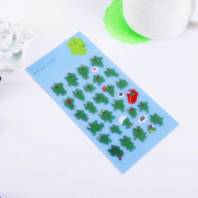 

Kawaii Kids Toy Green Frog Notebook Album Calendar Memo DIY Cartoon 3D Sponge Bubble Stickers Cute Stationery School Supplies