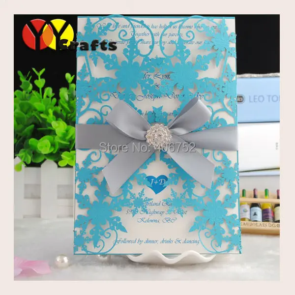 Снежинка синяя и vaious цвет Лазерная резка День рождения праздничный свадебный сувенир пригласительная открытка