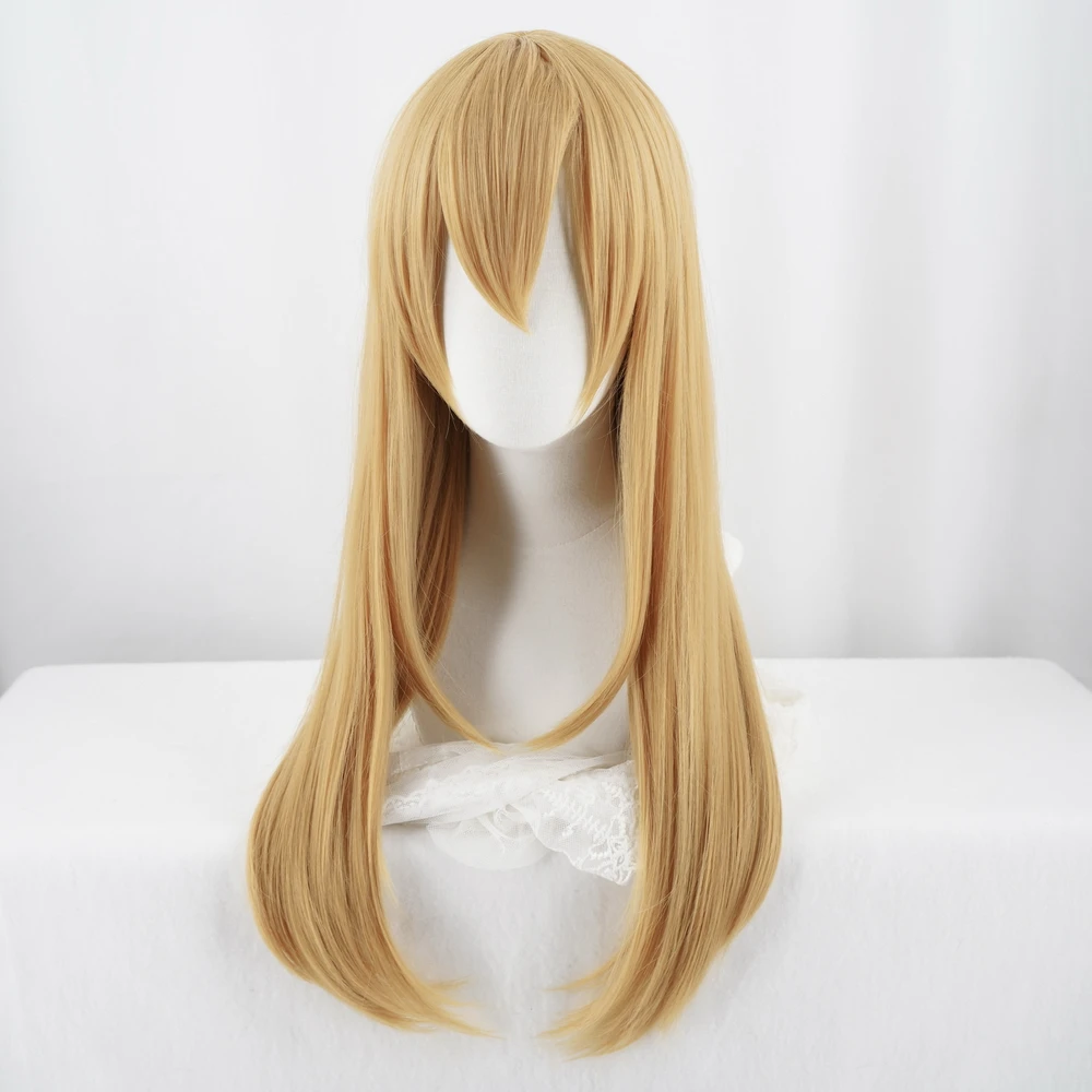 

2019 New Anime Hataraku Saibou Cosplay Wigs Cells At Work Blood Platelet PLT Long Straight Blonde Synthetic Hair for Adult girls