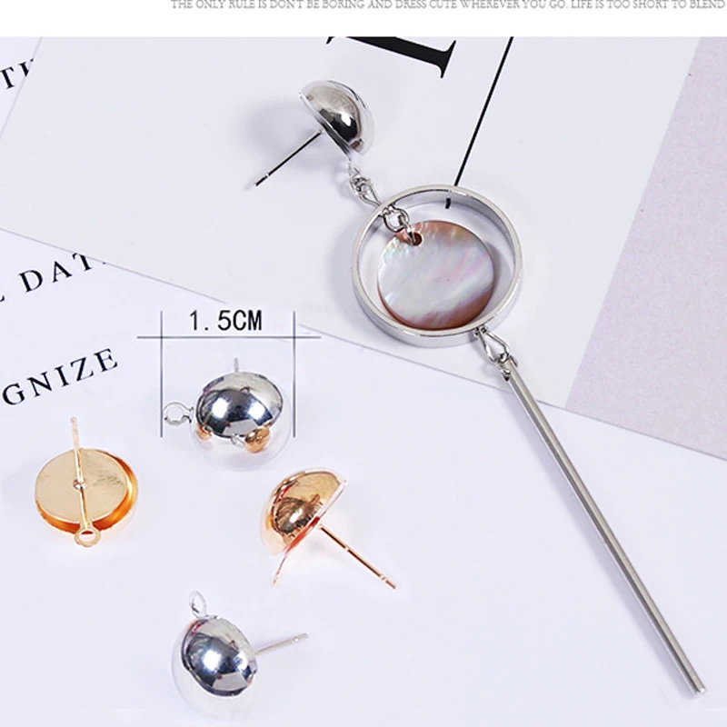 10 шт. серьги гвоздики золотого цвета 15 мм|diy earrings|diy drop earringssilver findings |