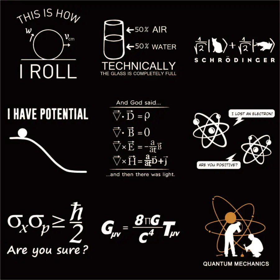 Физика футболка Бог Says Maxwell Equations а затем был светильник Ботан дизайн хлопок Фитнес Футболка ЕС Размер