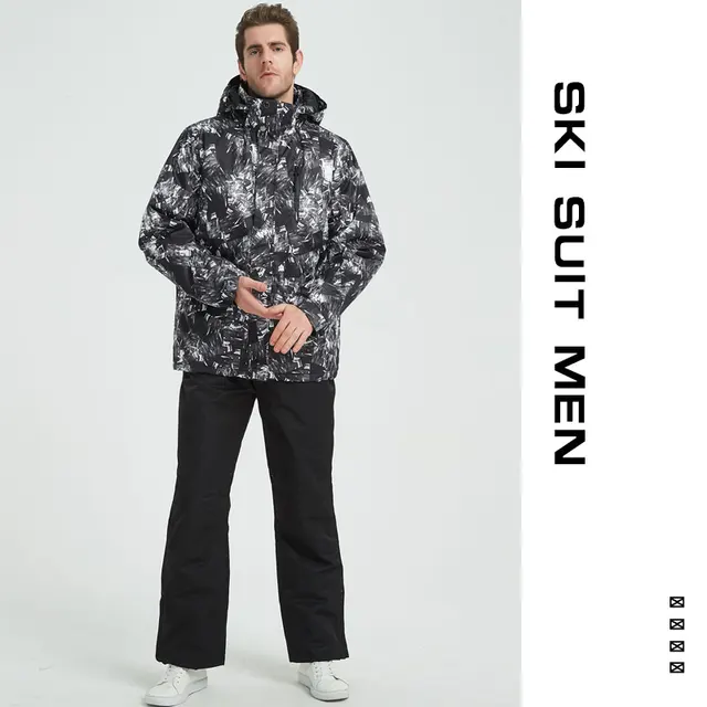 US $51.24 Ski Suit Men Winter Thermal Waterproof Windproof Clothes Snow Pants and Ski Jacket Men Set Skiing a