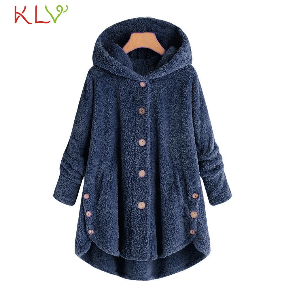 Женская куртка зимняя теплая толстовка с пуговицами свободная длинная размера плюс Дамская чамарра Cazadora Mujer пальто для девочек 18Nov22