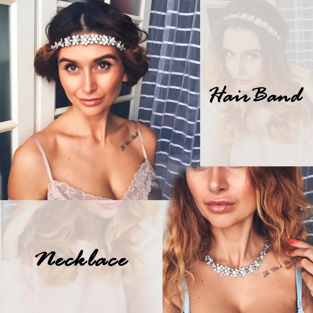 Beste TrinketSea Vintage Luxe Bloem Elastische Hoofdband voor Vrouwen Bruiloft Haar Accessoires Mode sieraden Beauty Haar Hoofdband