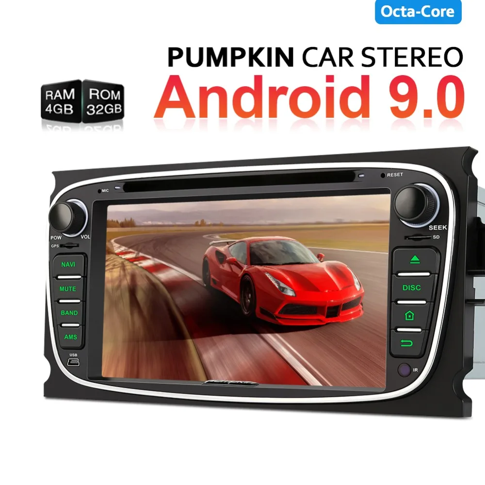 Clearance Pumpkin 2 Din 7"Android 9.0 Car DVD Player GPS Navigation Octa-core Car Stereo For Ford Mondeo/Focus Wifi OBD2 Fastboot Headunit 0