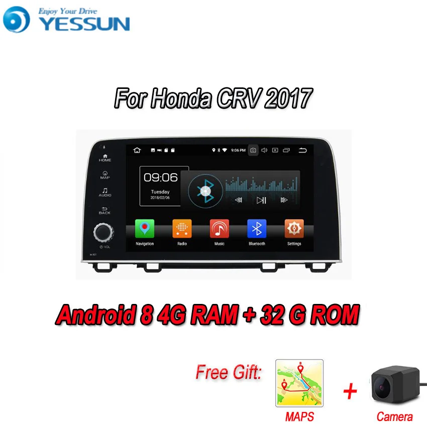 Best YESSUN Android 8.0 4G RAM For Honda CR-V 2017~2018 Car Navigation GPS Multimedia Player mirror link Radio Touch Screen 0