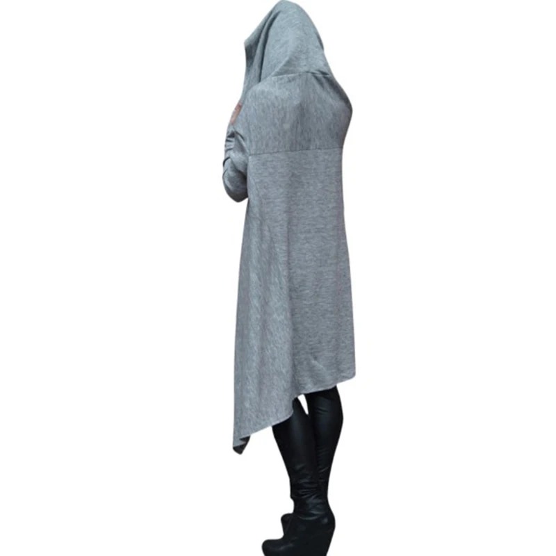 Autumn and winter street hipsters solid color long multi-color super large size set of loose hooded women