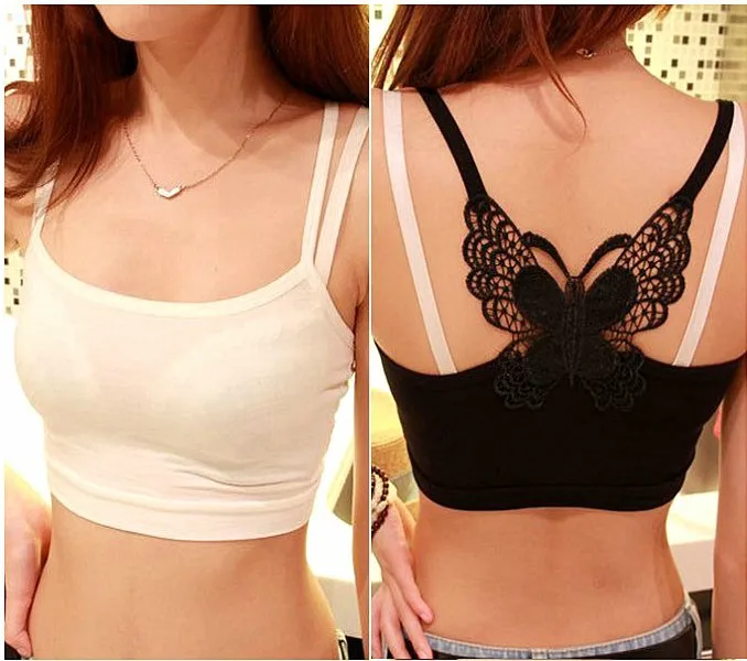 

Hot Fashion Women Ladies Lace Bandeau Boob Tube Tops Butterfly Back Strap New