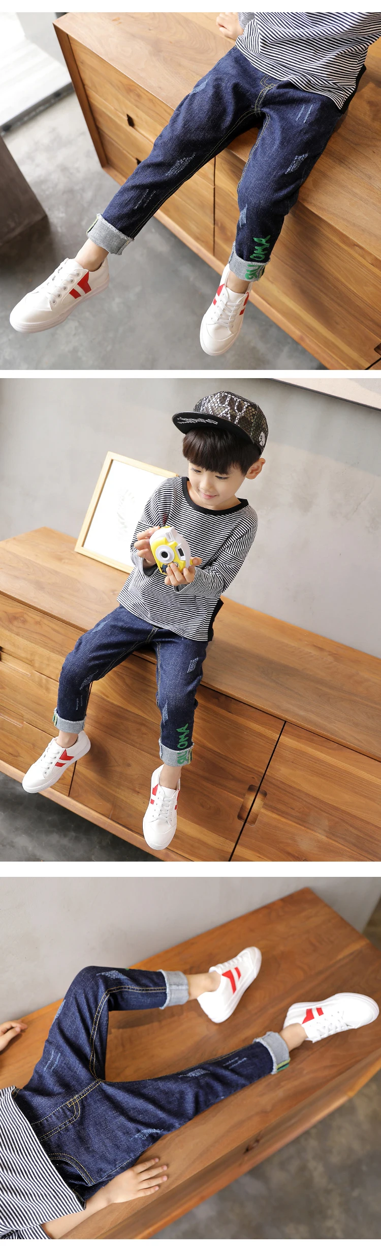 2019 новые джинсы для мальчиков с бархатной подкладкой, детские штаны, брюки в Корейском стиле на осень и зиму