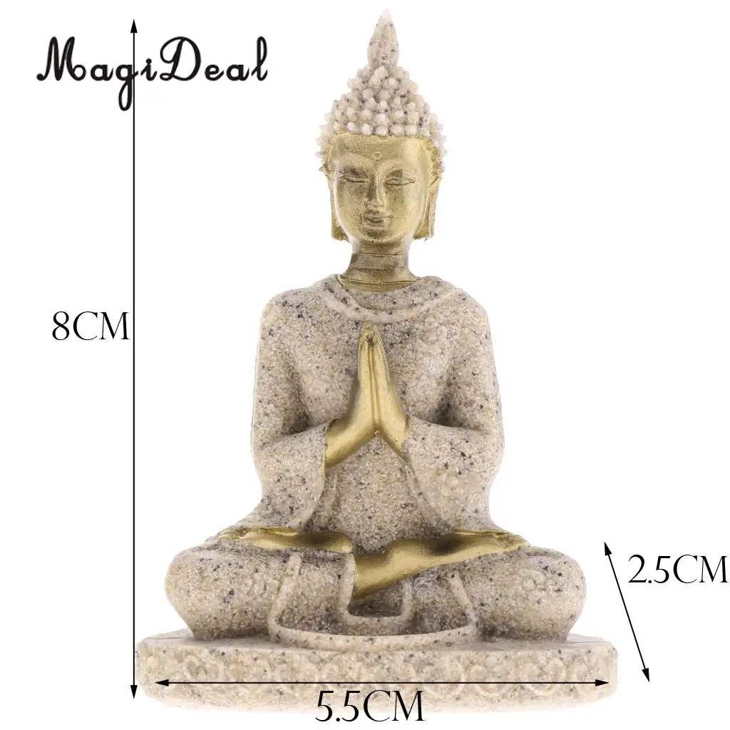 The Hue Sandstone Meditation Buddha Statue Sculpture Hand Carved Figurine Statue Home Decoration 