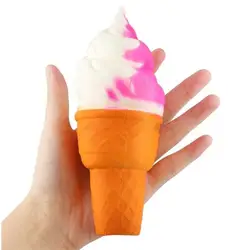10 шт. 11 см смешно squeeze Toy шутки мягкий jumbo Мороженое конуса мягкими замедлить рост антистресс Ароматические ключ кулон детские игрушки
