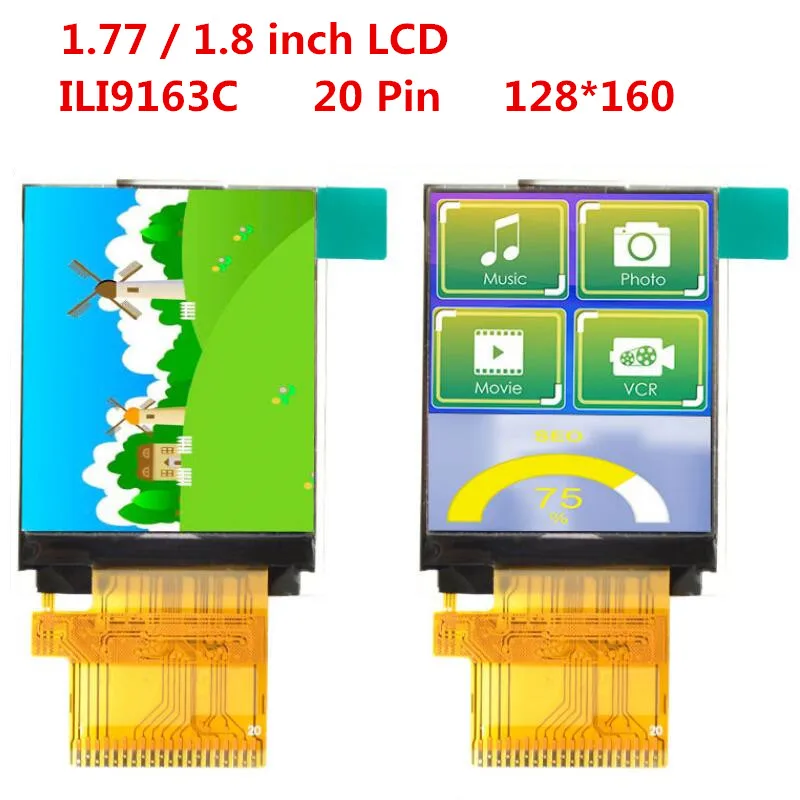 1,77/1,8 дюйма 20PIN TFT lcd цветной экран ILI9163 20 контактов 8Bit параллельный интерфейс 128(RGB)* 160 широкий просмотр