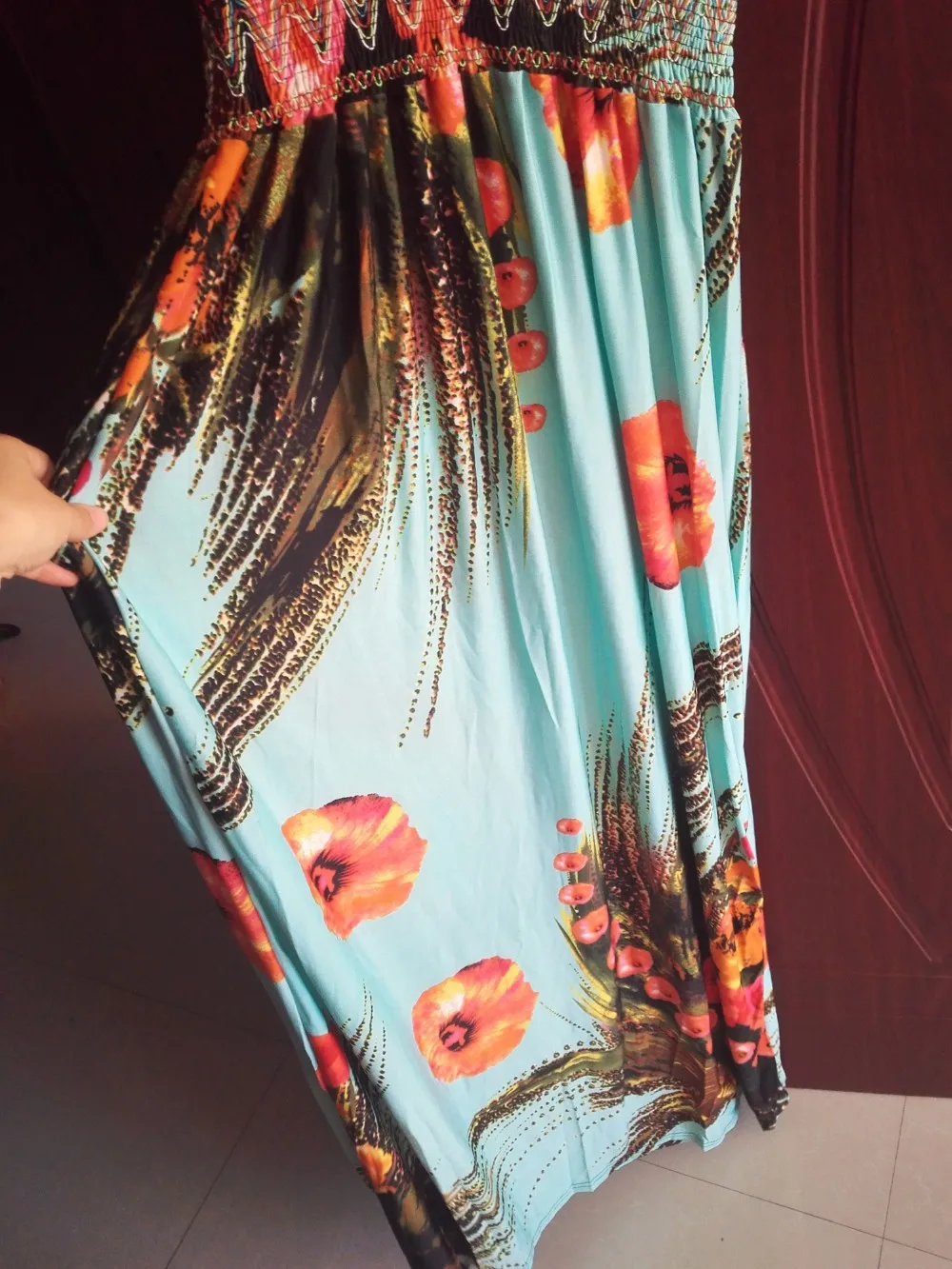 Повседневные платья с принтом для беременных Платья с v-образным вырезом и цветочным принтом в богемном стиле длинное пляжное женское платье Плюс Размер M-5XL
