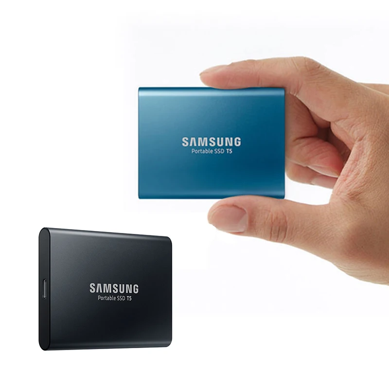 Дешево Samsung портативный SSD T5 500GB 1 ТБ 2 ТБ внешний твердотельный HD жесткий диск USB 3,1 Gen2 (10 Гбит с) для ноутбуков и ПК