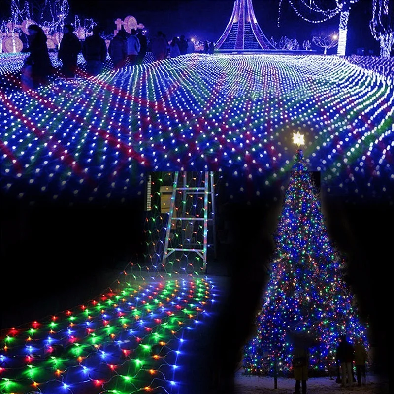 Led Curtain Fairy String Light 3M*3M 448Led Icicle Waterfall Lighting Holiday Lights Party Christmas Wedding Decoration 110/220V