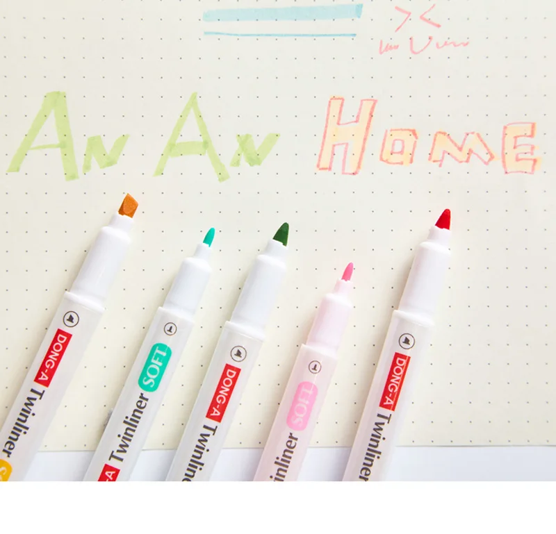 EZONE корейский стиль двойная головка изюминка ручка для студентов чтение заметок Артикул ручка детская живопись граффити школьная поставка