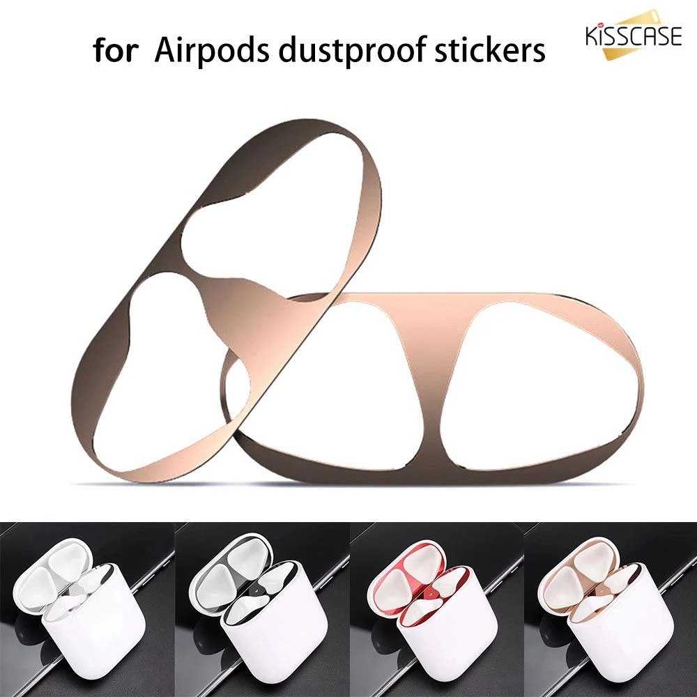 KISSCASE Headphone Stickers Dust-proof Inside Cover Protective Guard Film For Airpods hygienic Metal Patch Dustproof Stickers